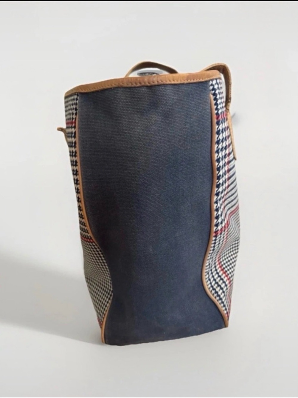 classic Ralph Lauren tote with houndstooth plaid and red windowpane accents - Picture 8 of 12